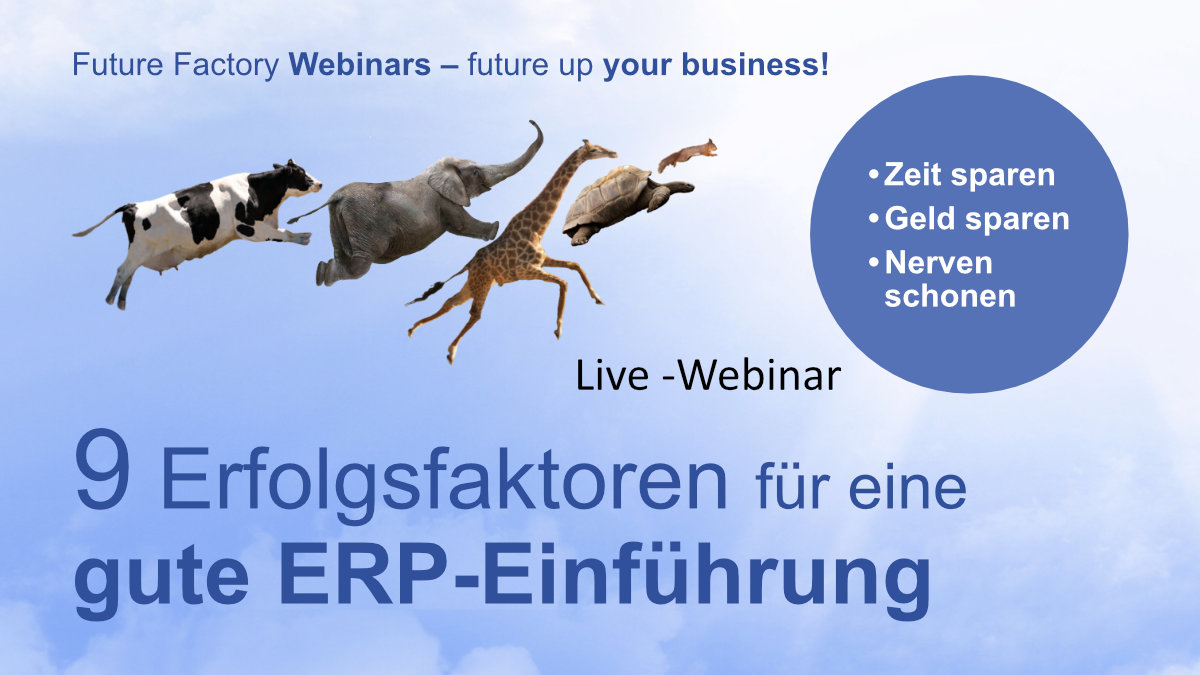 Webinar-BIld: 9 Faktoren für eine gute ERP-Einführung